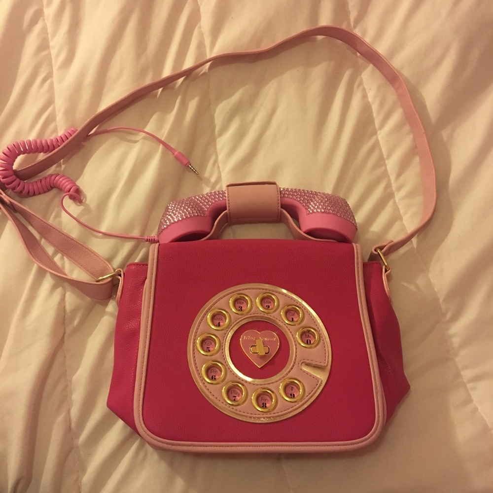 Betsy Johnson Phone Telephone Purse Pink